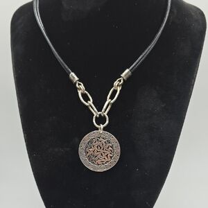 Silpada Black Cord Necklace with Silver Pendant